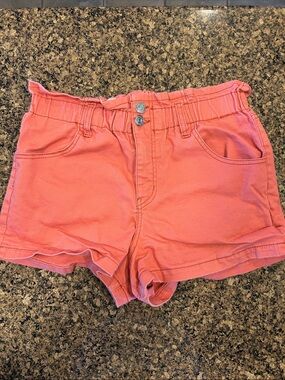 wild fable Coral-Pink High Rise Paperbag Jean Shorts